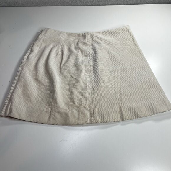 J CREW Women 99% Cotton Corduroy A-Line Mini Skirt Striped Cream Color SZ 4 - Picture 1 of 8